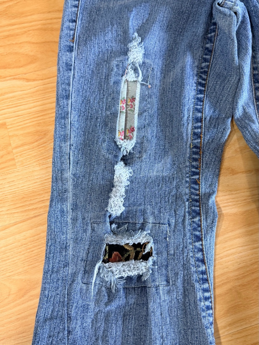 Cache Blue, black & yellow Patchwork Bootcut Jeans - Picture 3 of 14